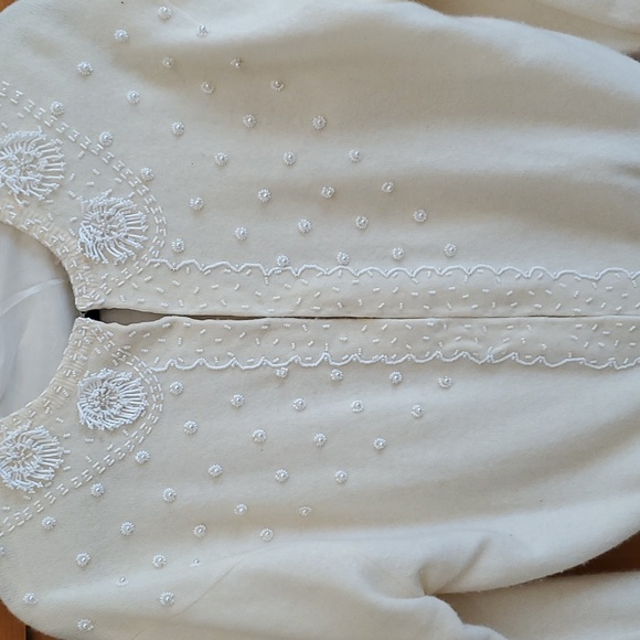 Vintage Embellished Wool/Angora cardigan sweater - Picture 4 of 8